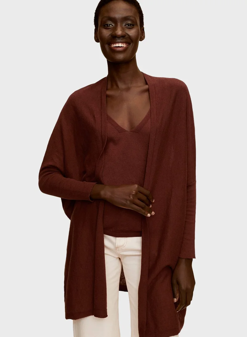 MANGO Front Open Longline Cardigan
