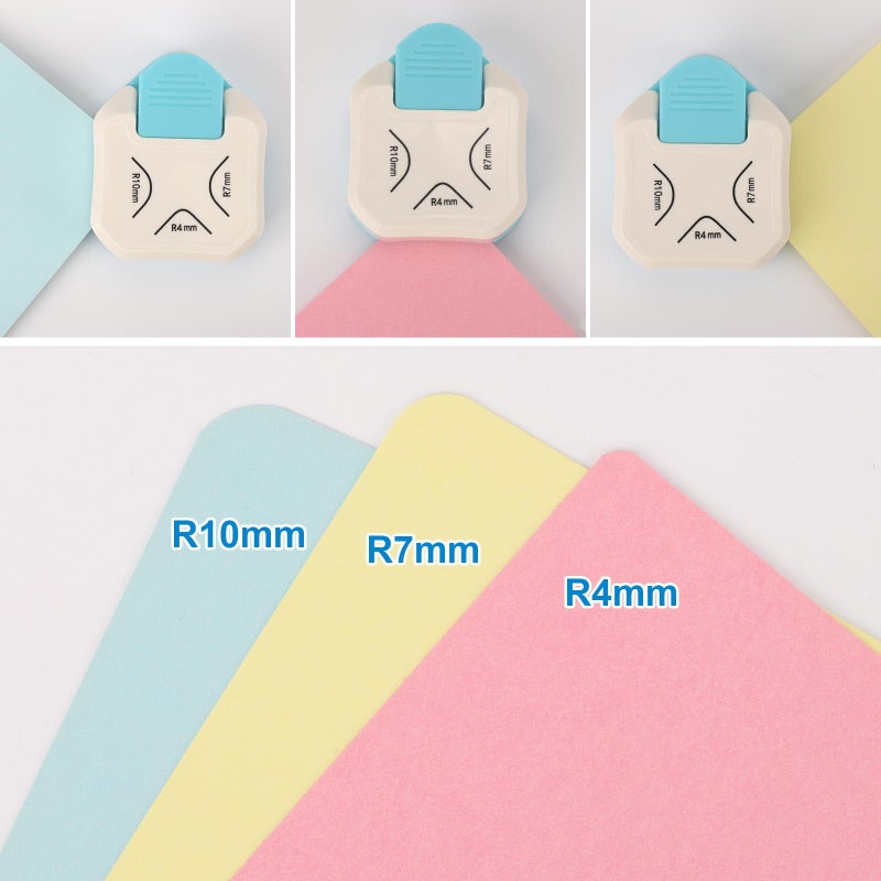 acDesign 2PCS Paper Corner Rounder Corner Punch 3 in 1 Corner Cutter for Card Making, Laminate, Cardstock, Scrapbooking and Paper Crafts, Business Cards(4mm, 7mm, 10mm) - Image 3