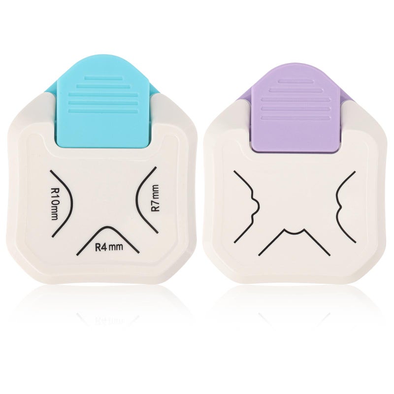 acDesign 2PCS Paper Corner Rounder Corner Punch 3 in 1 Corner Cutter for Card Making, Laminate, Cardstock, Scrapbooking and Paper Crafts, Business Cards(4mm, 7mm, 10mm) - Image 1