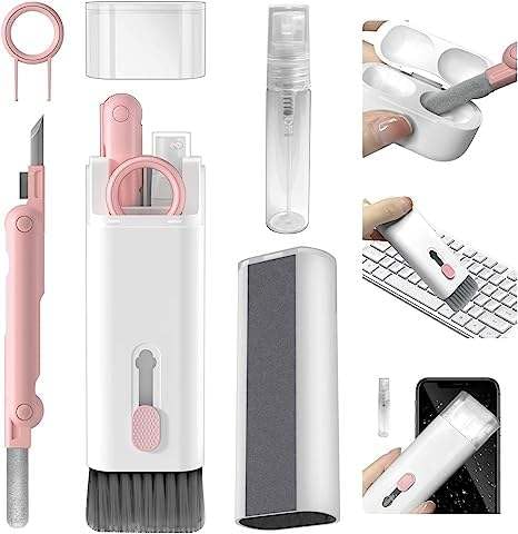 CERLINK 7-in-1 Cleaning Kit | All-in-One Keyboard Cleaning Kit with Brush & Cleaner for Bluetooth, AirPods, Laptop, Tablet, Phone, iPad, Smartwatch, MacBook, Earbuds & PC Accessories - Image 1