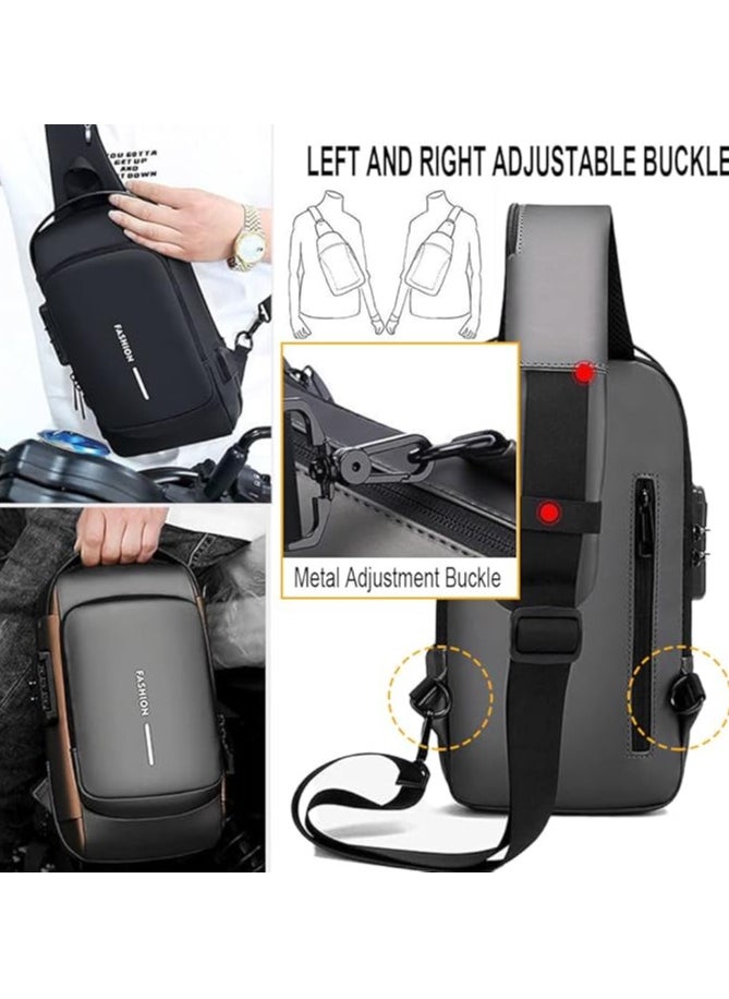 Anti theft Sling Bag ,Waterproof Chest Daypack with USB Charging, Shoulder Backpack Chest Bag for Men Women,Shoulder Bag Sports for Men,Backpack for Men /Women (Grey and Brown) - pzsku/Z1FC8ED79F6AD3131A904Z/45/_/1730112159/223fd702-6ebb-467f-8e2b-4b758a772b31