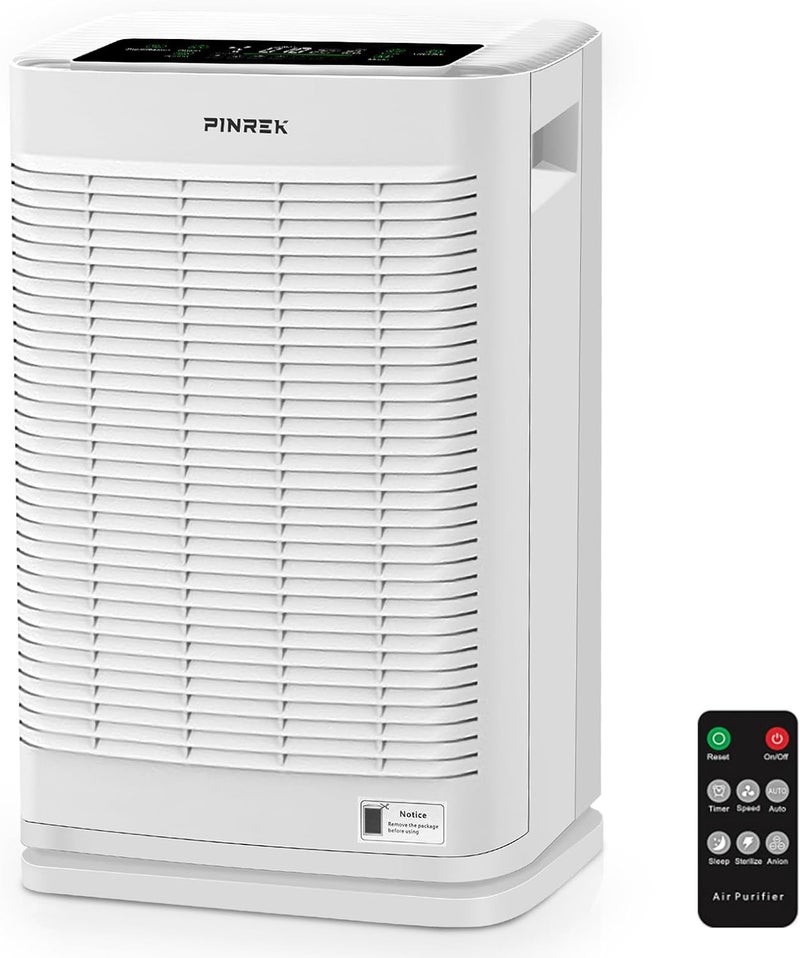 PINREK Air Purifier for Home Large Room and Office, Up to 120㎡, True HEPA Smart Air Filter with PM2.5 Intelligent Air Quality Sensor, Sleep Mode, Timer, Removes 99.97% Pollen, Allergy, Dust, Pet Hair - Image 1