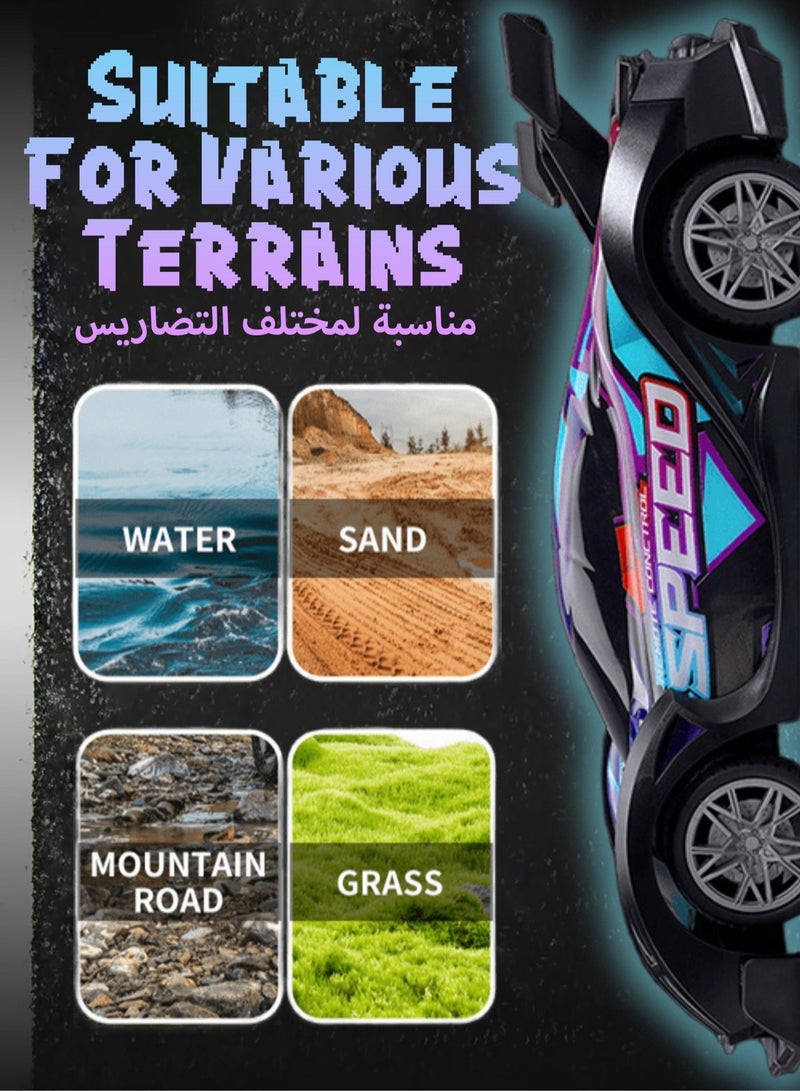 JJRC RC Drift Car, Kids Remote Control Car with Shiny LED Lights, 1/18 4WD 2.4GHz High Speed Drift RC Car with One Rechargeable Batteries, RC Cars for Kids and Adults,Suitable for Various Terrains - Kids Gifts - Image 4