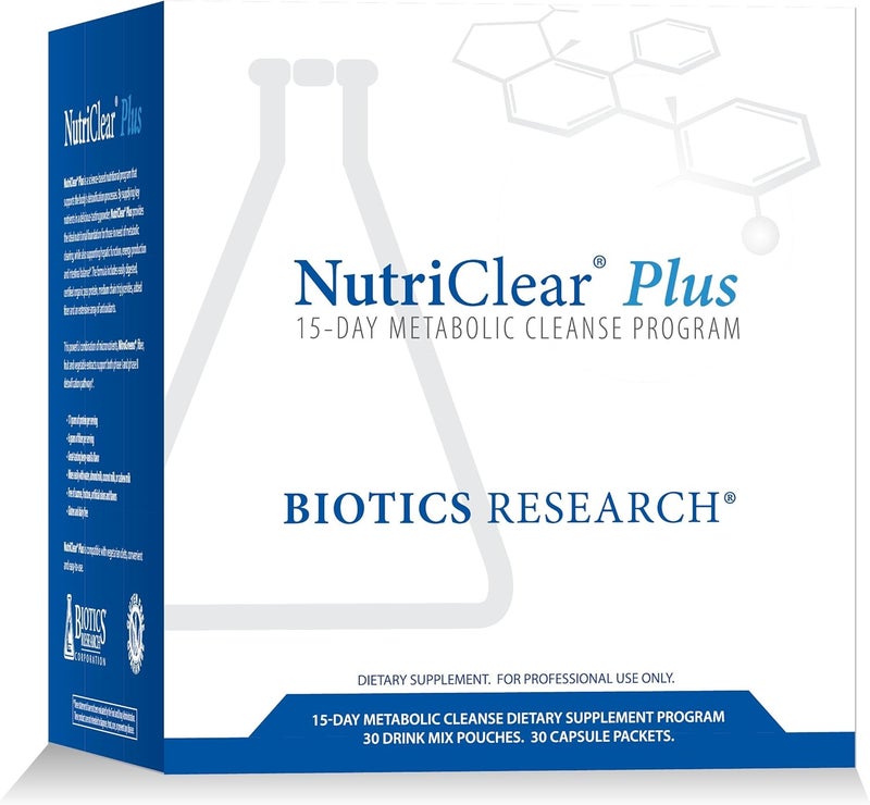 Biotics Research NutriClear Plus Detox Program Convenient Single Pack Serving Easy to Follow Metabolic Cleanse Program 17 Grams Organic Pea ProteinServing 30 Packs Shaker Bottle - Image 1
