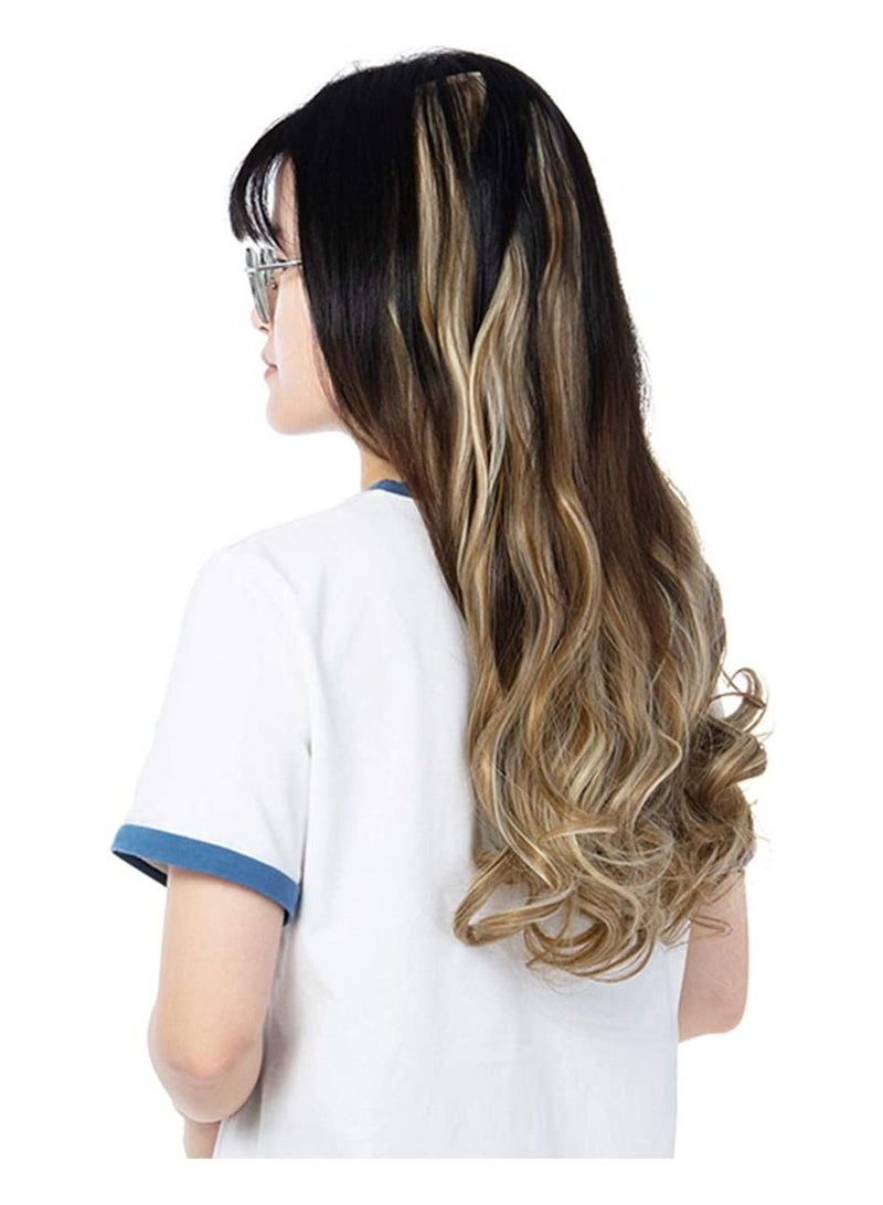 Estelle Clip in Hair Extensions 4Pcs 11Clips Curly Wavy Thick Full Head Double Weft Clip on Synthetic Hair Extension Wavy Hairpieces for Women Ginger Brown Mix Bleach Blonde Curly - Image 5