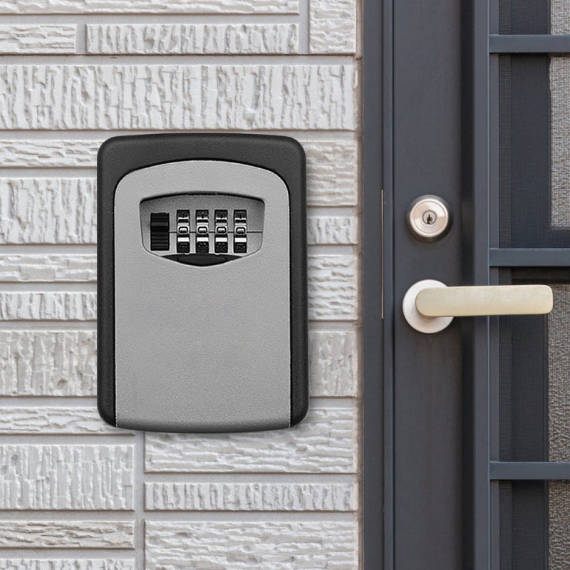 Key Storage Lock Box Wall Mounted 4-Digit Combination Password Outdoor Key Safe Box Resettable Code Key Holder Hider - Image 5