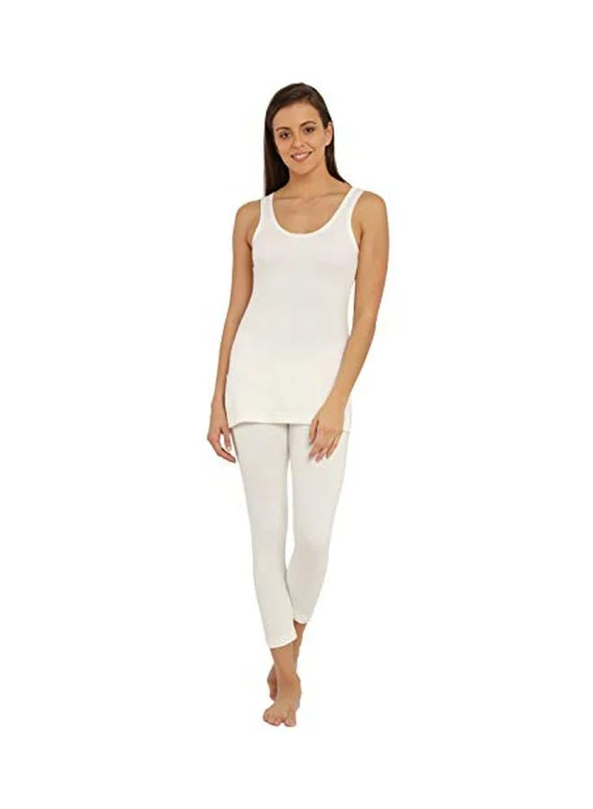Jockey Off White Women Round Neck Slub Thermal Vest for Women | Best Price UAE