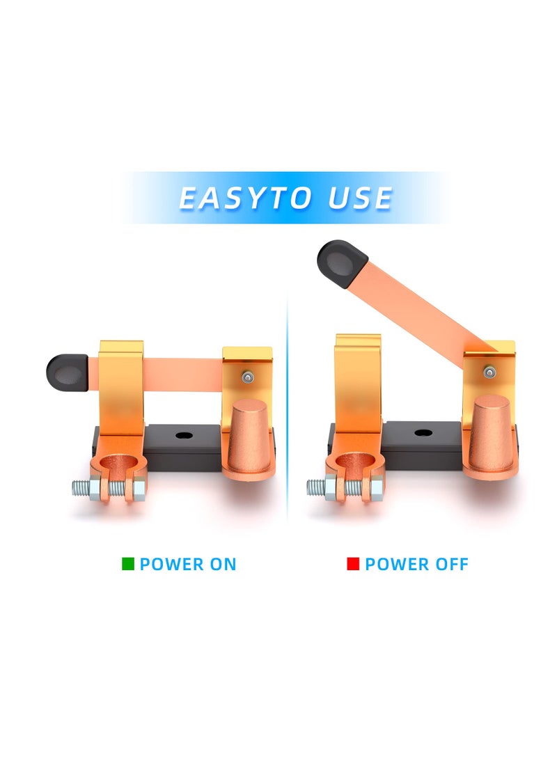Excefore - Top Post Battery Disconnect Switch, 12V / 24V Battery Kill Switch For Negative Post, Heavy Duty Knife Blade Battery Cut Off Switch, for Auto Car RV Boat Truck (Vertical) - Image 1