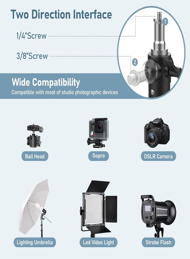 Sdfghj 13.1' Heavy Duty Light Stand Photography, Sdfghj 157.2in/4m/400cm Adjustable Metal Professional Sky High Tripod with Built-in Spring Cushion with 1/4"& 3/8" Screw Adapter Compatible with Most Cameras - Image 4