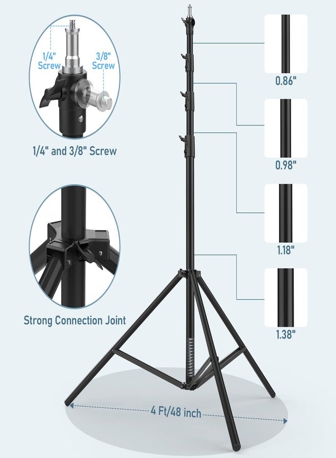 Sdfghj 13.1' Heavy Duty Light Stand Photography, Sdfghj 157.2in/4m/400cm Adjustable Metal Professional Sky High Tripod with Built-in Spring Cushion with 1/4"& 3/8" Screw Adapter Compatible with Most Cameras - Image 3