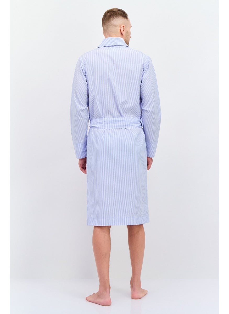 Asos Design Men Stripe Tie Waist Robe, Blue  - Image 2