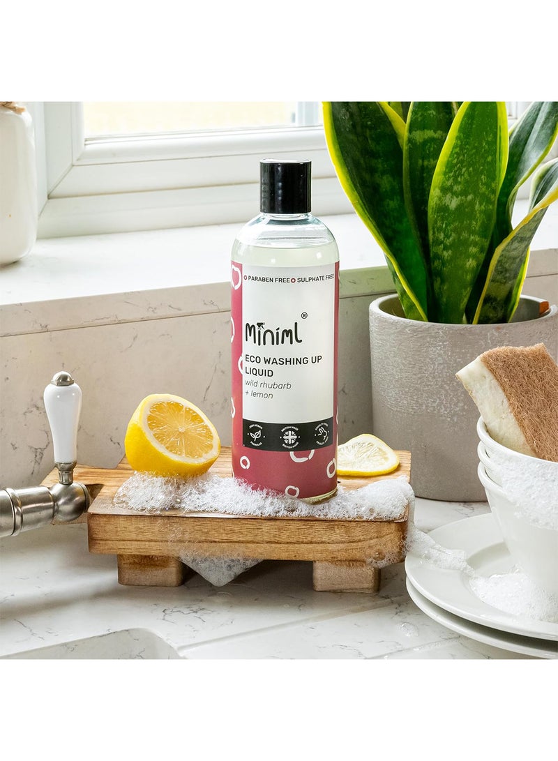 Miniml Eco Washing Up Liquid 500ml - Rhubarb Scented Non Bio & Skin Sensitive Friendly Dish Wash Cleaner that's Plant Based Vegan & Cruelty Free - Natural Cleaning Products (50 Washes) - Image 3