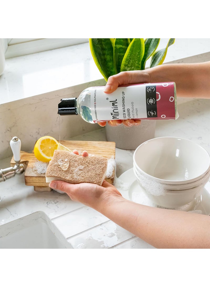 Miniml Eco Washing Up Liquid 500ml - Rhubarb Scented Non Bio & Skin Sensitive Friendly Dish Wash Cleaner that's Plant Based Vegan & Cruelty Free - Natural Cleaning Products (50 Washes) - Image 4