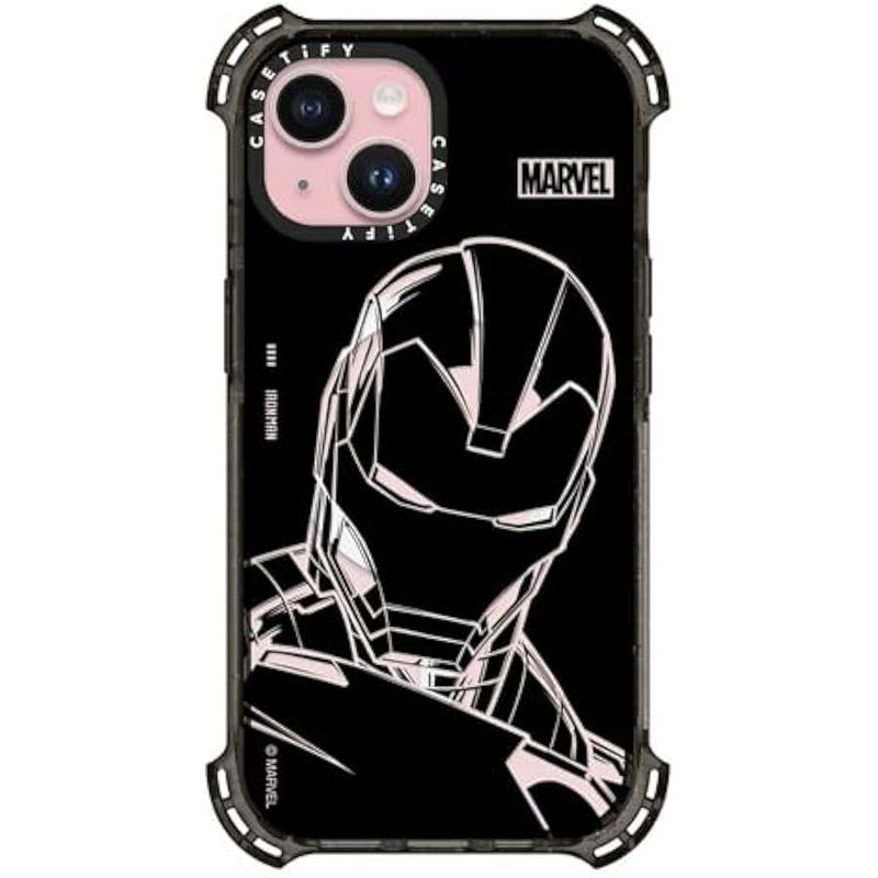 Casetify Bounce iPhone 15 Case 【Iron Man Co-Lab / 6X Military Grade Drop Tested / 21.3ft Drop Protection/Compatible with Magsafe】 - Iron Man - Black - Clear Black - Image 1
