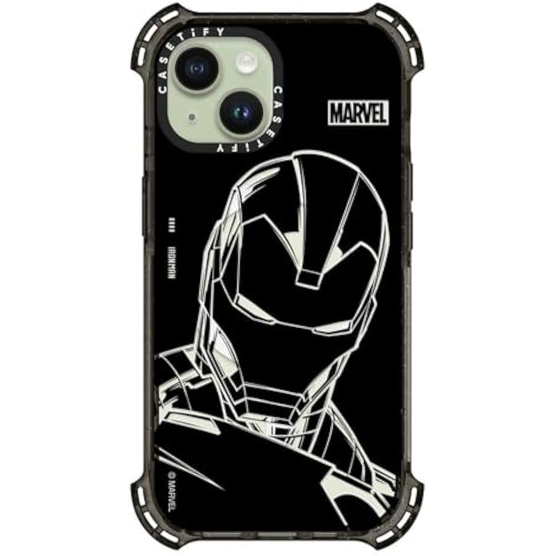 Casetify Bounce iPhone 15 Case 【Iron Man Co-Lab / 6X Military Grade Drop Tested / 21.3ft Drop Protection/Compatible with Magsafe】 - Iron Man - Black - Clear Black - Image 3