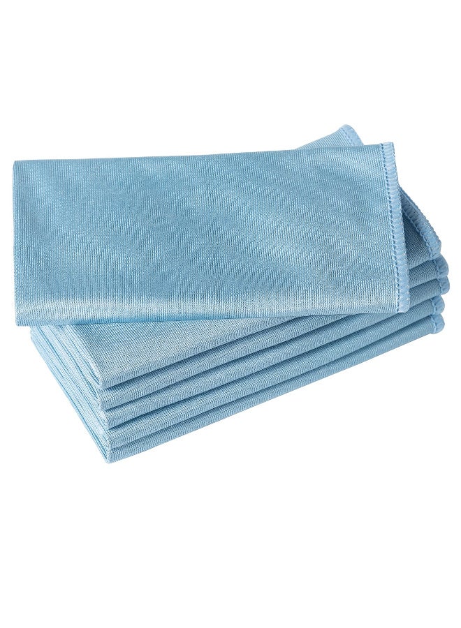 VIUAUAX 6 Pcs Microfiber Cleaning Cloth Set, Microfiber Glass Cleaning Cloth, 16in X 16in, Blue, - Image 1