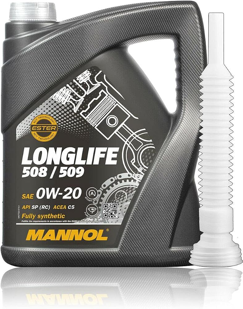 زيت محرك Mannol 7722 0W-20 Longlife 508/509 + قارورة تعبئة سعة 5 لترات