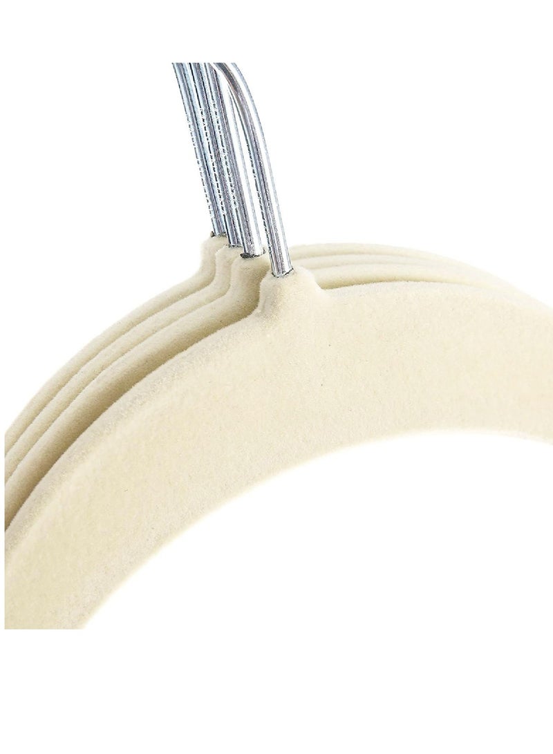 Red Dot Gift® 10-Pack Beige Non-Slip Velvet Hangers 45cm With 360 Degree Rotatable Hook - Durable & Slim - Non Slip Hangers for Coat Hangers - Pant Hangers - Image 4