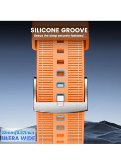 Generic Sport Silicone Nylon Band Designed for Apple Watch Band 49mm 46mm 45mm 44mm 42mm for Men Women, Waterproof Soft Replacement Strap for iWatch Ultra2 Ultra SE SE2 Series 10 9 8 7 6 5 4 3 2 1(Orange)  - Image 4