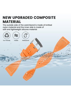 Generic Sport Silicone Nylon Band Designed for Apple Watch Band 49mm 46mm 45mm 44mm 42mm for Men Women, Waterproof Soft Replacement Strap for iWatch Ultra2 Ultra SE SE2 Series 10 9 8 7 6 5 4 3 2 1(Orange)  - Image 5