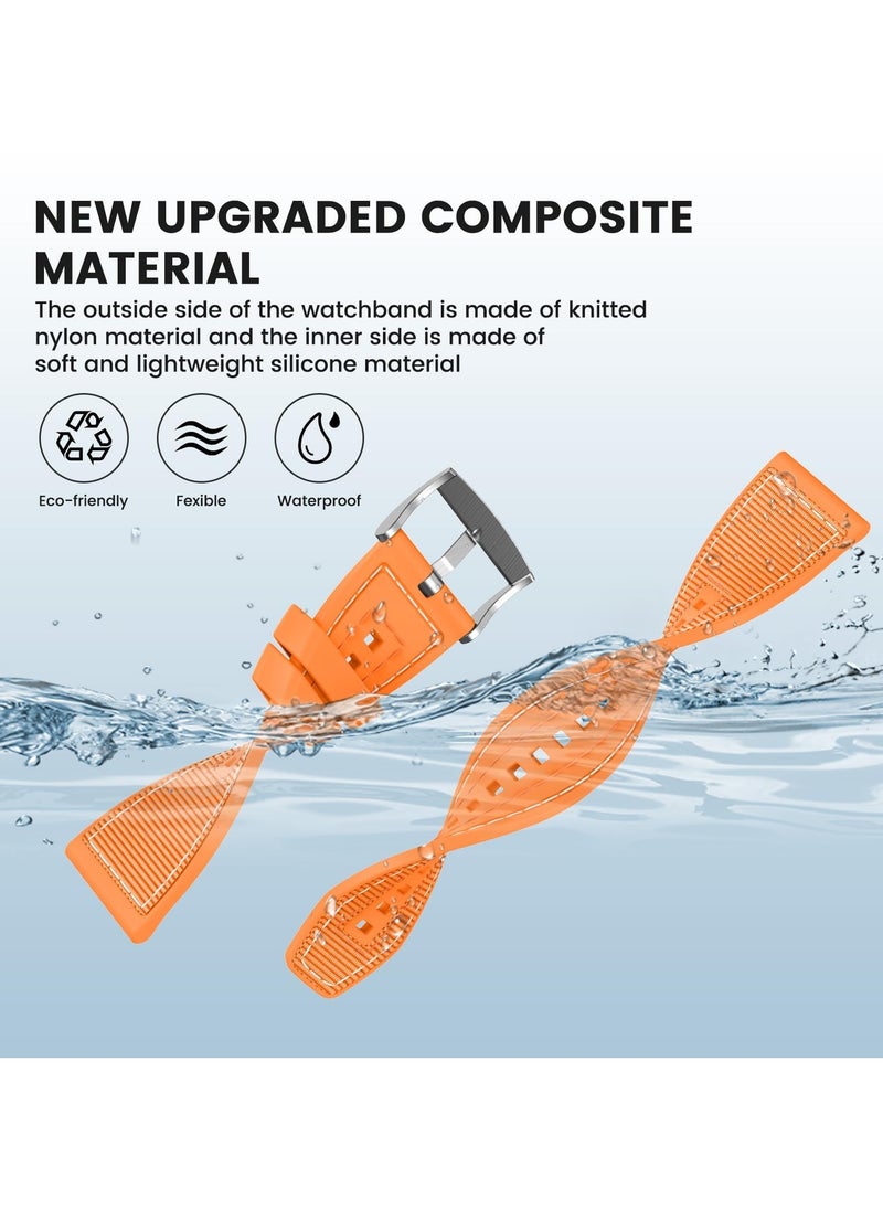 Generic - Sport Silicone Nylon Band Designed for Apple Watch Band 49mm 46mm 45mm 44mm 42mm for Men Women, Waterproof Soft Replacement Strap for iWatch Ultra2 Ultra SE SE2 Series 10 9 8 7 6 5 4 3 2 1(Orange) - Image 1