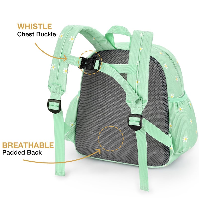 STEAMEDBUN Corduroy Kids Backpack for Girls and Boys 5-8: Girls Backpack for Elementary Kindergarten - 15 inch Cute Backpacks for Kids - Daisy - Image 3