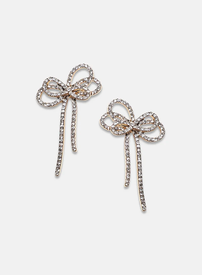 SOHI Bow Artificial Drop Earring Jewellery