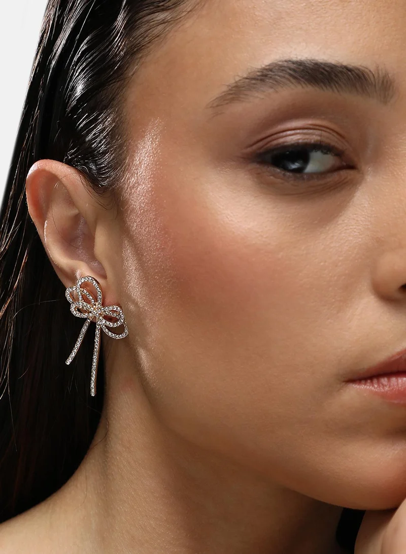 SOHI Bow Artificial Drop Earring Jewellery