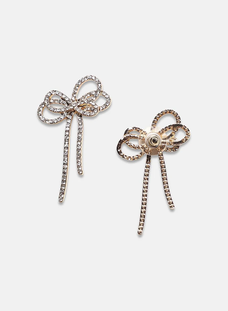 SOHI Bow Artificial Drop Earring Jewellery