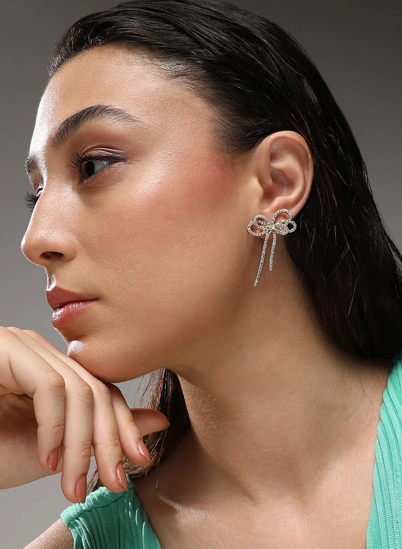 SOHI Bow Artificial Drop Earring Jewellery