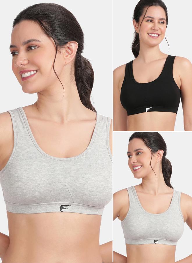 Pack of 2 - Removable Pad Racerback Sports Bra