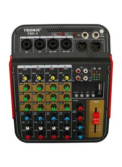 TRONIX TRE4 Professional 4 Channel Premium Mic and Line Compact Mixing Console With USB MP3 Digital 48V Phantom Power
