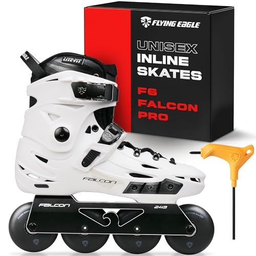 Flying Eagle F6 Falcon Pro Freeskates - Adult Inline Skates Urban, Inline Roller Skates Women, Skating Shoes, Adult Speed Skate for Skater Women - White, Women's Size: 7 US / 38 EU - Image 1