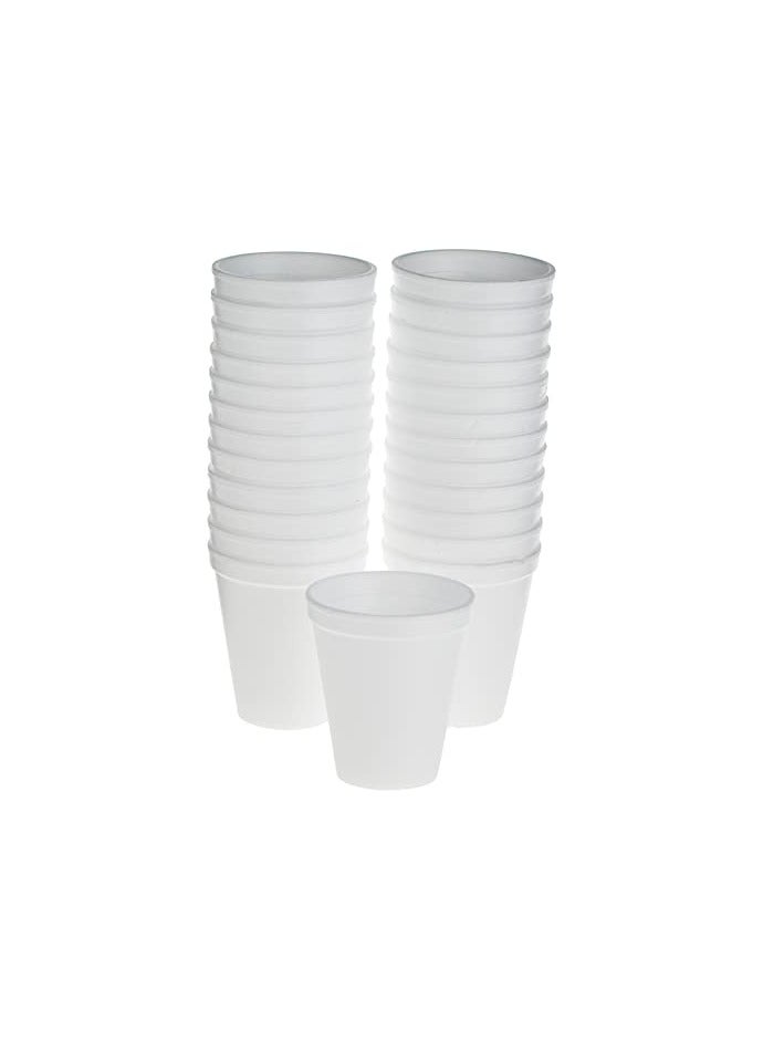 Green Tiger Disposable White Foam Cup Hot & Cold Drinks, Coffee foam Cup 6 ounce, 25 Pieces - Image 1