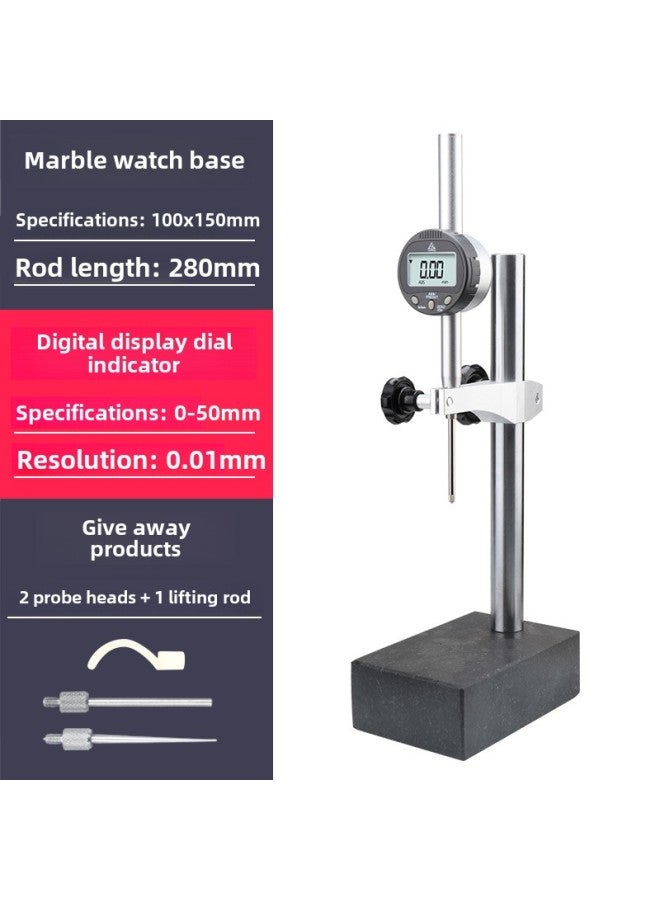 دقة مؤشر الاتصال 0.001 شاشة رقمية متر 0-12.7 مم 25.4 50 مجموعة من مقياس الارتفاع - اللون: جدول 0-50 + 100 * 150 (بما في ذلك قياس الإبرة والقضيب) - Image 1