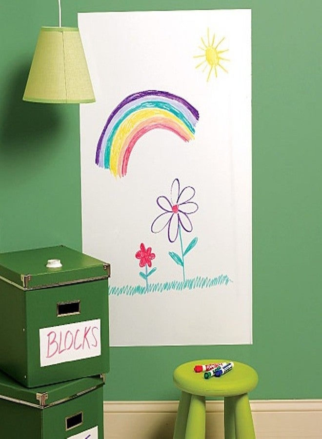 Styleys Whiteboard Sticker Removable Decal For Home / School / Office / College / Study Room / Kitchen (45 x 200 cm) (White) - Image 1