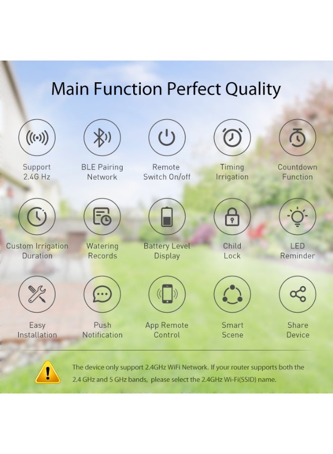 UanTii Wifi Smart Irrigation Water Timer Automatic Garden Sprinkler Programming Irrigation Water Valve Controller,App Remote Control,No Hub Required - Image 3