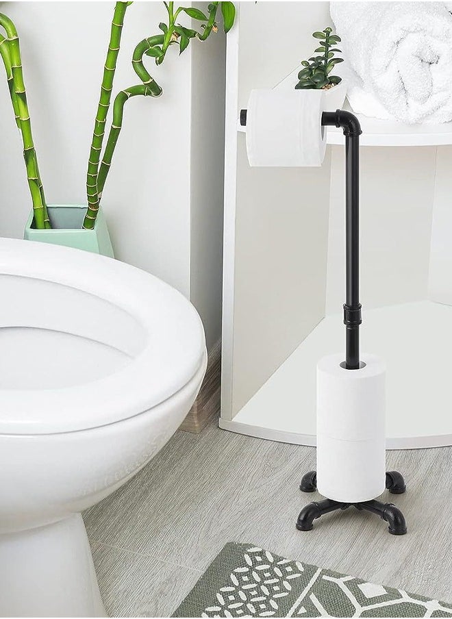 Generic - Toilet Roll Paper Holder Stand Bathroom Tissue Paper Roll Holder Free Standing Storage for Bathroom Floor Standing Toilet Roll Dispenser - Image 1