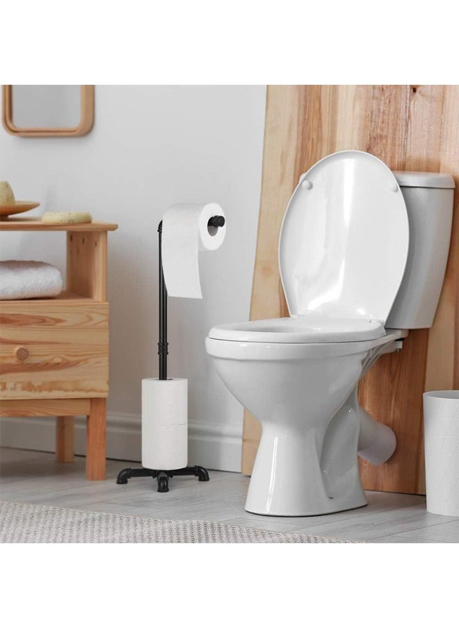 Generic - Toilet Roll Paper Holder Stand Bathroom Tissue Paper Roll Holder Free Standing Storage for Bathroom Floor Standing Toilet Roll Dispenser - Image 1