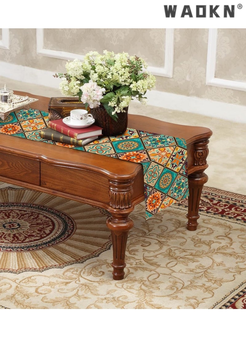 WAOKN Boho Table Runner, Vintage Bohemian-Inspired Seasonal Table Runners for Party, Kitchen, Dining, Coffee Table, Versatile Indoor & Outdoor Use, Machine Washable, Home Decor  - Image 4