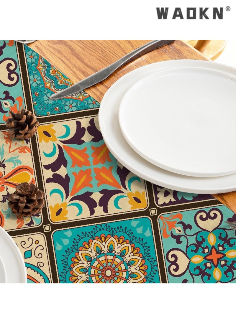 WAOKN Boho Table Runner, Vintage Bohemian-Inspired Seasonal Table Runners for Party, Kitchen, Dining, Coffee Table, Versatile Indoor & Outdoor Use, Machine Washable, Home Decor  - Image 3