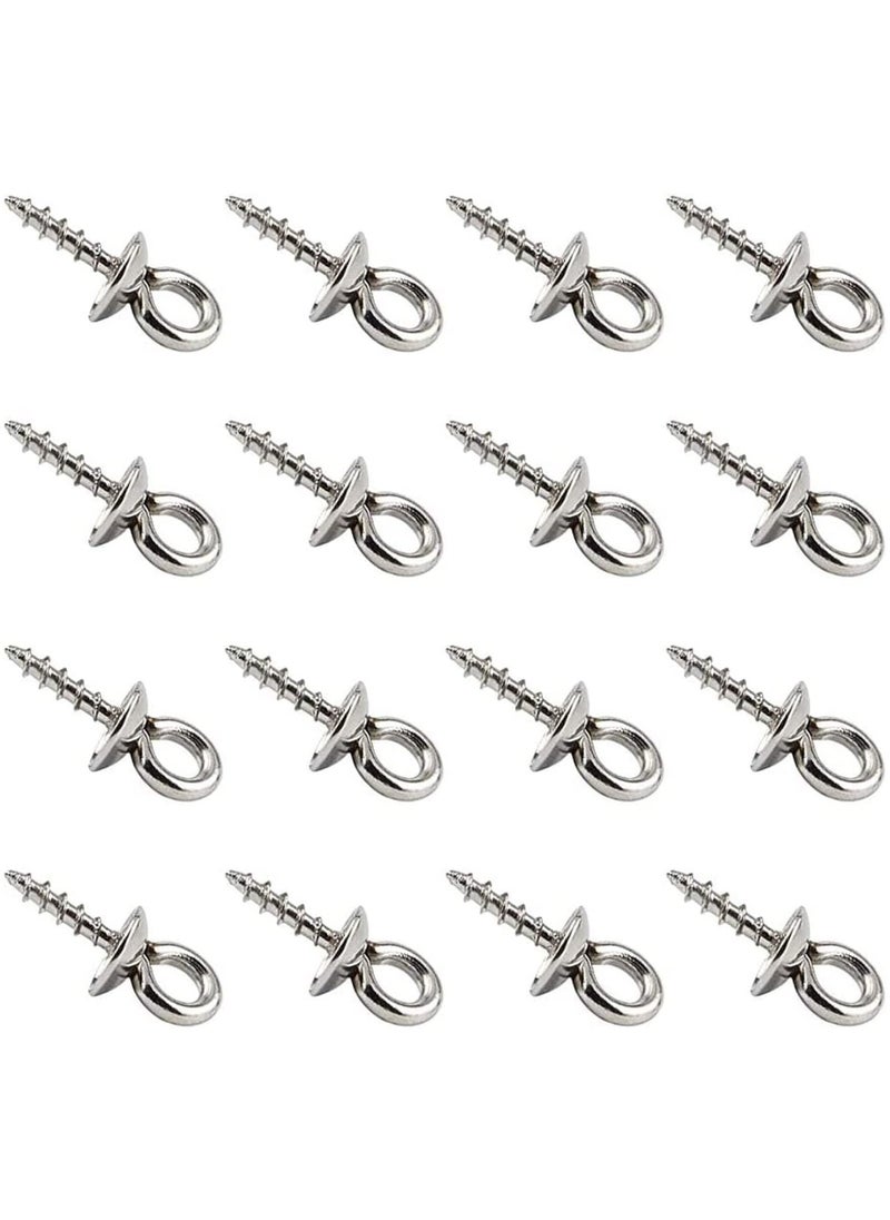 Generic Stainless Steel Screw Eye Pin 10x4mm Stainless Steel Eye Pin Bail Pegs 1.2mm Pin Metal Hoop Peg Screw Eye Pin Hook for Half Drilled Beads Jewelry Earring Making  - Image 1