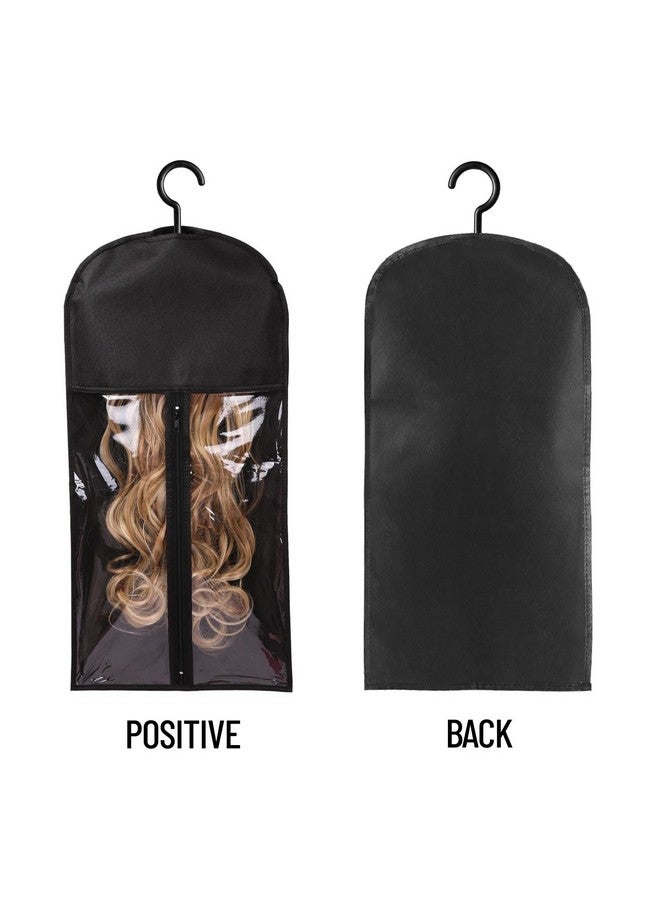 AIHOPESTO 12PCS Hair Extension Holder Wig Storage for Multiple Wigs Holder Wig Bags Storage with Hanger Hair Extension Storage Wig Hanger for Multiple Wigs Hair Extensions, Wigs & Accessories (BLACK) - Image 2