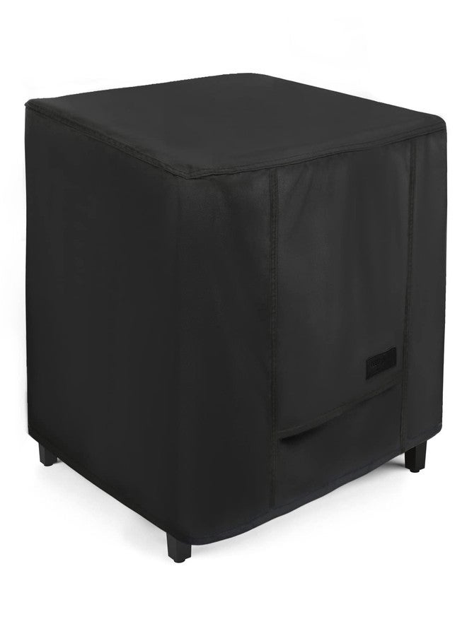 NettyPro Outdoor Patio Ottoman Cover, Waterproof Square Side Table Cover, 20L x 20W x 18H inch, Black - Image 1