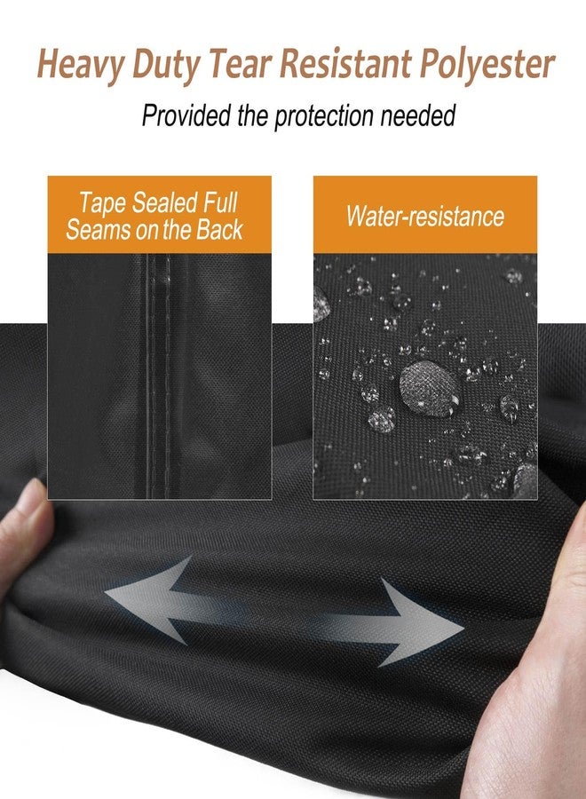 NettyPro Outdoor Patio Ottoman Cover, Waterproof Square Side Table Cover, 20L x 20W x 18H inch, Black - Image 2