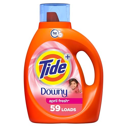Tide with Downy Liquid Laundry Detergent Soap High Efficiency HE April Fresh Scent 84 Fl Oz 59 Loads Packaging May Vary