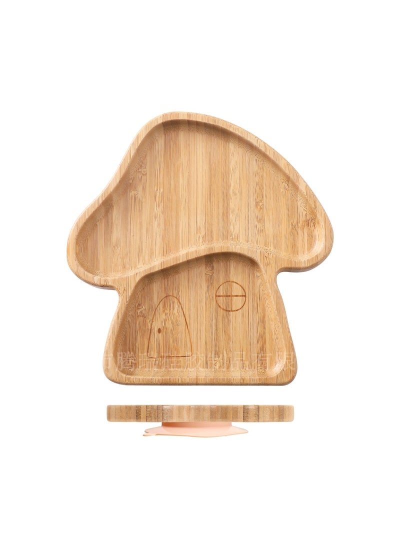 Generic - Cute Cartoon Kids Sectioned Dinner PlateMushroom Plate peach color Mushroom Plate peach color - Image 1