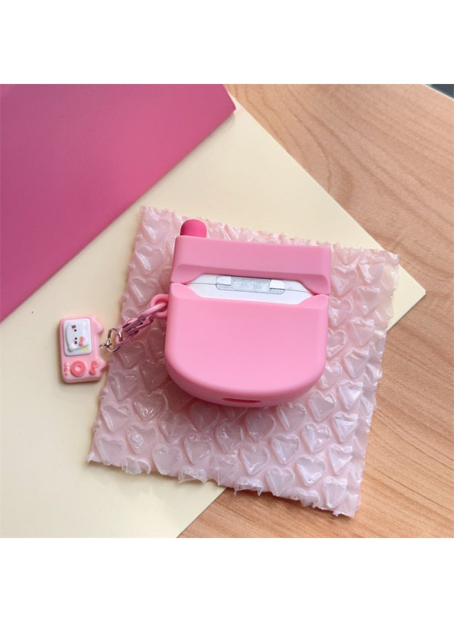 Generic - Flip Mirror KT Cat Phone AirPods Pro For Apple Bluetooth Headset 2/3/4 Generation Protective Cover For Cute-Color:Flip Mirror Kt Cat + Pendant-Applicable Models:AirPods 4(2024) - Image 1