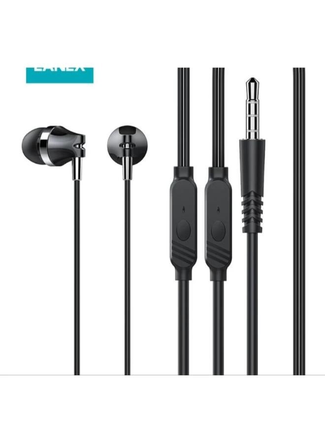 LANEX LE01 Wired Earphone Black/White Earphone Wired Headphone Jack Port 3.5mm Stereo - Image 2