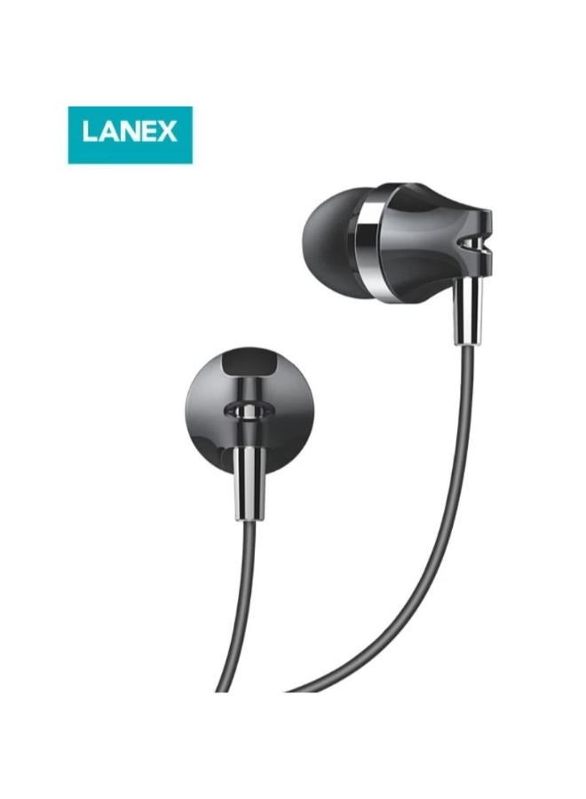 LANEX LE01 Wired Earphone Black/White Earphone Wired Headphone Jack Port 3.5mm Stereo - Image 4